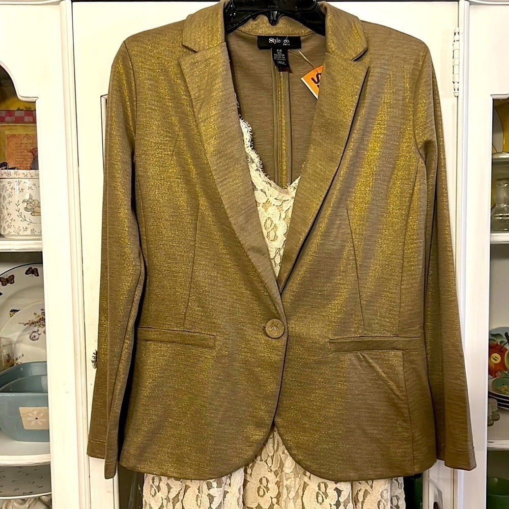 Style & Co gold blazer